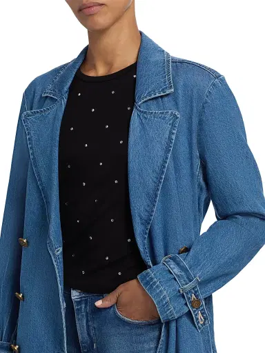 L'Agence Women's Bradley Denim Trench Coat | Thumbnail 6 L'Agence Women's Bradley Denim Trench Coat | Thumbnail 6