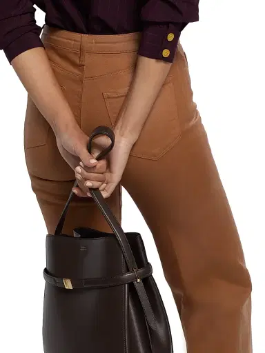 L'Agence Women's Clayton Coated High-Rise Wide-Leg Pants - Light Cognac Coated - Size 26 | Thumbnail 6 L'Agence Women's Clayton Coated High-Rise Wide-Leg Pants - Light Cognac Coated - Size 26 | Thumbnail 6