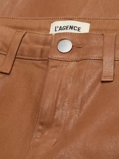 L'Agence Women's Clayton Coated High-Rise Wide-Leg Pants - Light Cognac Coated - Size 26 | Thumbnail 7 L'Agence Women's Clayton Coated High-Rise Wide-Leg Pants - Light Cognac Coated - Size 26 | Thumbnail 7