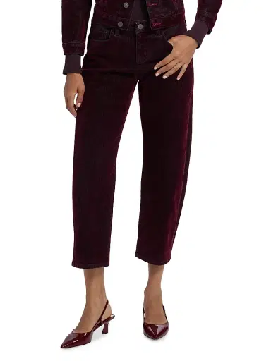L'AGENCE Women's Dolores Low-Rise Barrel-Leg Jeans - Bordeaux | Thumbnail 3 L'AGENCE Women's Dolores Low-Rise Barrel-Leg Jeans - Bordeaux | Thumbnail 3