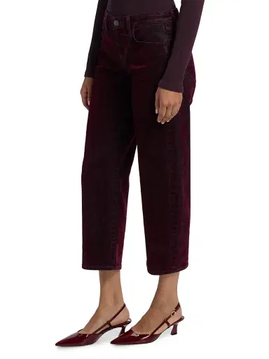 L'AGENCE Women's Dolores Low-Rise Barrel-Leg Jeans - Bordeaux | Thumbnail 4 L'AGENCE Women's Dolores Low-Rise Barrel-Leg Jeans - Bordeaux | Thumbnail 4