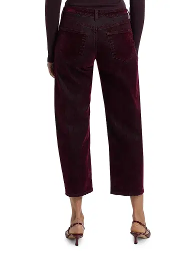 L'AGENCE Women's Dolores Low-Rise Barrel-Leg Jeans - Bordeaux | Thumbnail 5 L'AGENCE Women's Dolores Low-Rise Barrel-Leg Jeans - Bordeaux | Thumbnail 5