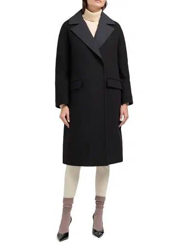 Moose Knuckles Women's Lafleur Wool-Blend Long Down Wrap Coat - Black | Thumbnail 2 Moose Knuckles Women's Lafleur Wool-Blend Long Down Wrap Coat - Black | Thumbnail 2