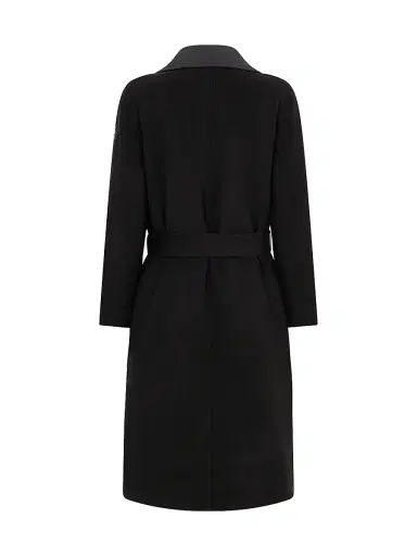 Moose Knuckles Women's Lafleur Wool-Blend Long Down Wrap Coat - Black | Thumbnail 3 Moose Knuckles Women's Lafleur Wool-Blend Long Down Wrap Coat - Black | Thumbnail 3