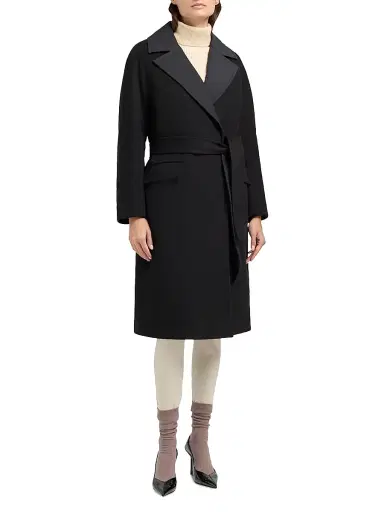 Moose Knuckles Women's Lafleur Wool-Blend Long Down Wrap Coat - Black | Thumbnail 4 Moose Knuckles Women's Lafleur Wool-Blend Long Down Wrap Coat - Black | Thumbnail 4