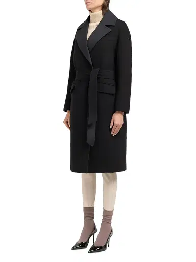 Moose Knuckles Women's Lafleur Wool-Blend Long Down Wrap Coat - Black | Thumbnail 5 Moose Knuckles Women's Lafleur Wool-Blend Long Down Wrap Coat - Black | Thumbnail 5