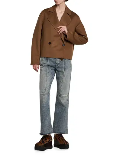 Stella McCartney Women's Short Wool Peacoat - Toffee - Size 12 | Thumbnail 2 Stella McCartney Women's Short Wool Peacoat - Toffee - Size 12 | Thumbnail 2