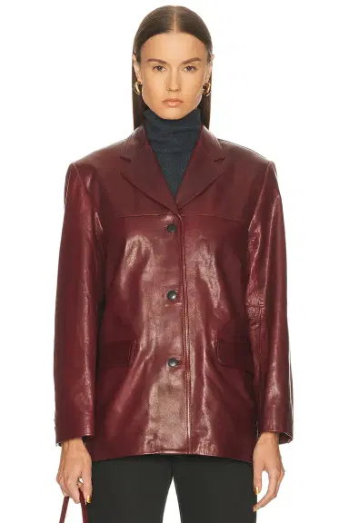 EAVES Aroa Leather Blazer Jacket | Thumbnail 3 EAVES Aroa Leather Blazer Jacket | Thumbnail 3