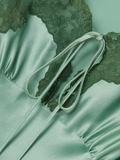 Chloé Lace-trimmed Silk-satin Gown | Thumbnail 5 Chloé Lace-trimmed Silk-satin Gown | Thumbnail 5