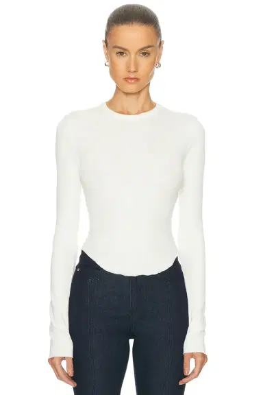 GRLFRND Scoop Hem Long Sleeve Tee | Thumbnail 1 GRLFRND Scoop Hem Long Sleeve Tee | Thumbnail 1