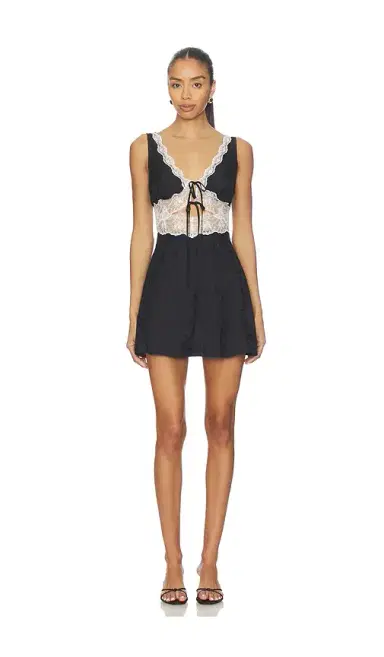 For Love & Lemons Bluebird Jacquard Mini Slip | Thumbnail 2 For Love & Lemons Bluebird Jacquard Mini Slip | Thumbnail 2