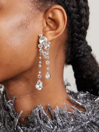 Jennifer Behr Jayleen Silver-plated Crystal Earrings | Thumbnail 2 Jennifer Behr Jayleen Silver-plated Crystal Earrings | Thumbnail 2
