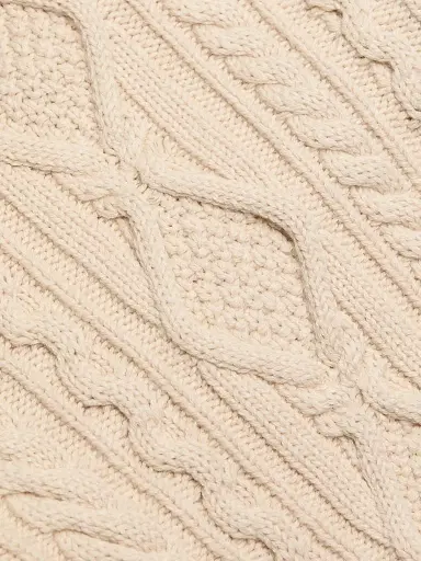 SIMKHAI Women's Virginia Cotton-Blend Cable-Knit Crop Cardigan - Sand | Thumbnail 7 SIMKHAI Women's Virginia Cotton-Blend Cable-Knit Crop Cardigan - Sand | Thumbnail 7