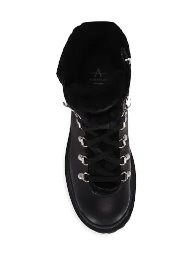 Aquatalia Women's Coralie 40MM Suede & Shearling Booties - Black - Size 6 | Thumbnail 4 Aquatalia Women's Coralie 40MM Suede & Shearling Booties - Black - Size 6 | Thumbnail 4