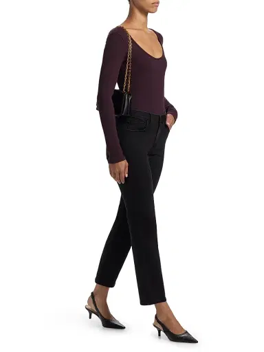 L'AGENCE Women's Milana Mid-Rise Stovepipe Jeans - Washed Black | Thumbnail 2 L'AGENCE Women's Milana Mid-Rise Stovepipe Jeans - Washed Black | Thumbnail 2