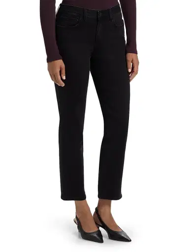 L'AGENCE Women's Milana Mid-Rise Stovepipe Jeans - Washed Black | Thumbnail 4 L'AGENCE Women's Milana Mid-Rise Stovepipe Jeans - Washed Black | Thumbnail 4