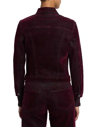 L'AGENCE Women's Maven Stretch Denim Slim Jacket - Bordeaux | Thumbnail 5 L'AGENCE Women's Maven Stretch Denim Slim Jacket - Bordeaux | Thumbnail 5