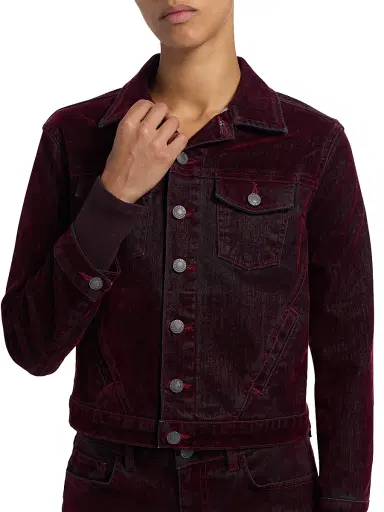 L'AGENCE Women's Maven Stretch Denim Slim Jacket - Bordeaux | Thumbnail 6 L'AGENCE Women's Maven Stretch Denim Slim Jacket - Bordeaux | Thumbnail 6