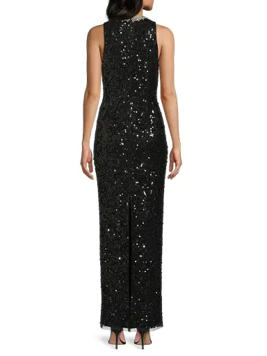 Aidan Mattox Women's Embellished Mesh-Inset Sequined Gown - Black | Thumbnail 5 Aidan Mattox Women's Embellished Mesh-Inset Sequined Gown - Black | Thumbnail 5