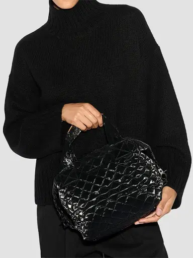 MZ Wallace Women's Small Sutton Deluxe Quilted Tote Bag - Black | Thumbnail 2 MZ Wallace Women's Small Sutton Deluxe Quilted Tote Bag - Black | Thumbnail 2