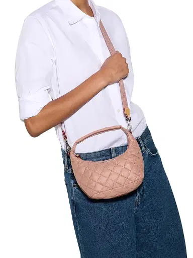 MZ Wallace Women's Mini Metro Quilted Hobo Bag - Pink | Thumbnail 3 MZ Wallace Women's Mini Metro Quilted Hobo Bag - Pink | Thumbnail 3