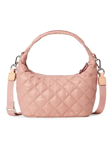 MZ Wallace Women's Mini Metro Quilted Hobo Bag - Pink | Thumbnail 5 MZ Wallace Women's Mini Metro Quilted Hobo Bag - Pink | Thumbnail 5