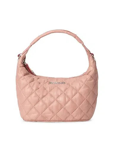 MZ Wallace Women's Mini Metro Quilted Hobo Bag - Pink | Thumbnail 1 MZ Wallace Women's Mini Metro Quilted Hobo Bag - Pink | Thumbnail 1