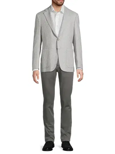 Canali Men's Kei Trim-Fit Silk-Cashmere Sport Coat - Light Grey - Size 50 | Thumbnail 2 Canali Men's Kei Trim-Fit Silk-Cashmere Sport Coat - Light Grey - Size 50 | Thumbnail 2