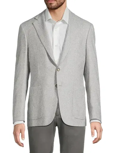 Canali Men's Kei Trim-Fit Silk-Cashmere Sport Coat - Light Grey - Size 50 | Thumbnail 3 Canali Men's Kei Trim-Fit Silk-Cashmere Sport Coat - Light Grey - Size 50 | Thumbnail 3