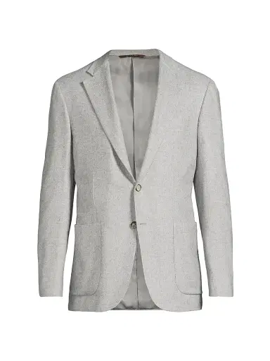 Canali Men's Kei Trim-Fit Silk-Cashmere Sport Coat - Light Grey - Size 50 | Thumbnail 1 Canali Men's Kei Trim-Fit Silk-Cashmere Sport Coat - Light Grey - Size 50 | Thumbnail 1