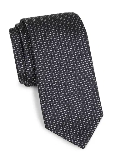 Canali Men's Jacquard Silk Tie - Navy | Thumbnail 1 Canali Men's Jacquard Silk Tie - Navy | Thumbnail 1
