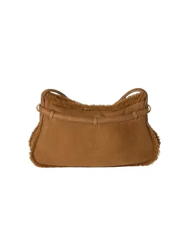 Miu Miu Women's Aventure Shearling Shoulder Bag - Brown | Thumbnail 3 Miu Miu Women's Aventure Shearling Shoulder Bag - Brown | Thumbnail 3