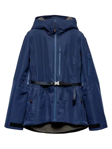 Prada Women's Technical Fabric Blouson Jacket with Hood - Blue | Thumbnail 1 Prada Women's Technical Fabric Blouson Jacket with Hood - Blue | Thumbnail 1