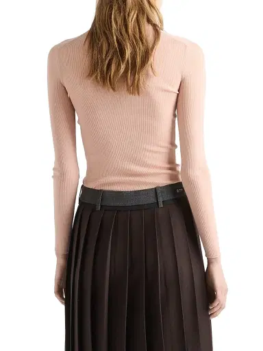 Prada Women's Wool Crew-Neck Sweater - Pink | Thumbnail 3 Prada Women's Wool Crew-Neck Sweater - Pink | Thumbnail 3