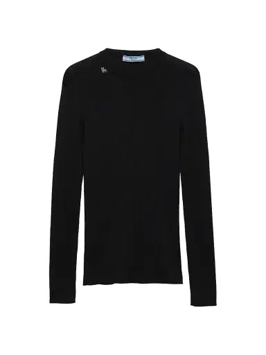 Prada Women's Wool Crew-Neck Sweater - Pink | Thumbnail 6 Prada Women's Wool Crew-Neck Sweater - Pink | Thumbnail 6
