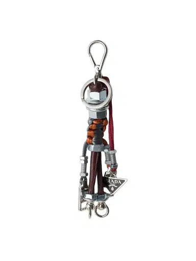 Prada Women's Robot Metal Key Ring Charm - Dark Red | Thumbnail 1 Prada Women's Robot Metal Key Ring Charm - Dark Red | Thumbnail 1