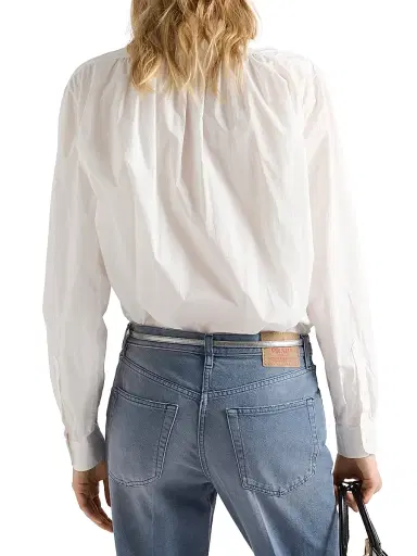 Prada Women's Embroidered Cotton Shirt - White | Thumbnail 3 Prada Women's Embroidered Cotton Shirt - White | Thumbnail 3