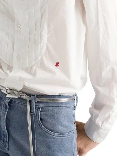 Prada Women's Embroidered Cotton Shirt - White | Thumbnail 4 Prada Women's Embroidered Cotton Shirt - White | Thumbnail 4