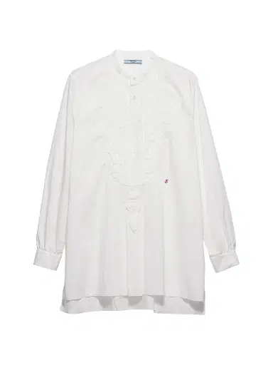 Prada Women's Embroidered Cotton Shirt - White | Thumbnail 1 Prada Women's Embroidered Cotton Shirt - White | Thumbnail 1