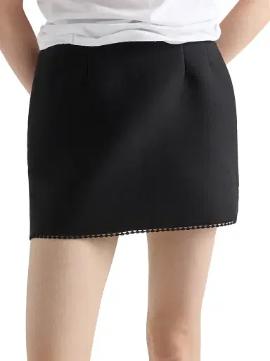 Prada Women's Scuba Knit Mini-Skirt - Black | Thumbnail 2 Prada Women's Scuba Knit Mini-Skirt - Black | Thumbnail 2