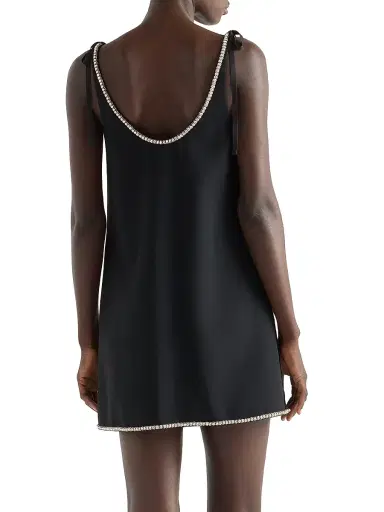 Prada Women's Compact Sablé Mini-Dress - Black | Thumbnail 3 Prada Women's Compact Sablé Mini-Dress - Black | Thumbnail 3