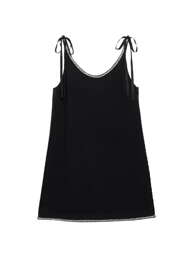 Prada Women's Compact Sablé Mini-Dress - Black | Thumbnail 1 Prada Women's Compact Sablé Mini-Dress - Black | Thumbnail 1