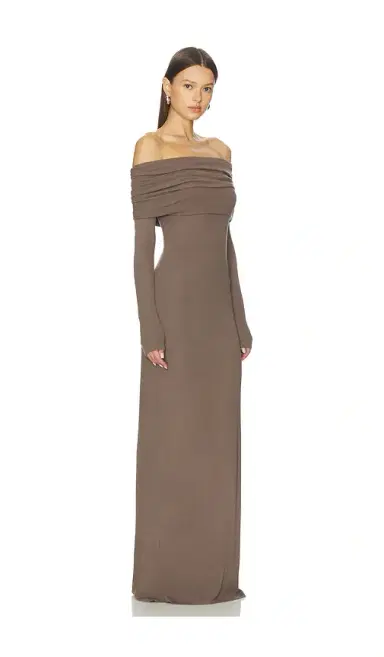 ENZA COSTA Silk Rib Off Shoulder Fluid Dress | Thumbnail 2 ENZA COSTA Silk Rib Off Shoulder Fluid Dress | Thumbnail 2