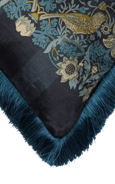 Liberty London Strawberry Thief Velvet Cushion | Thumbnail 3 Liberty London Strawberry Thief Velvet Cushion | Thumbnail 3