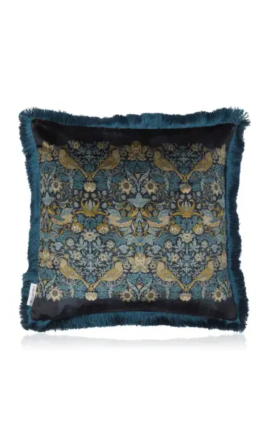 Liberty London Strawberry Thief Velvet Cushion | Thumbnail 1 Liberty London Strawberry Thief Velvet Cushion | Thumbnail 1
