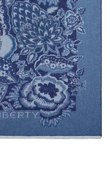 Liberty London Patricia Wool Throw - Navy | Thumbnail 3 Liberty London Patricia Wool Throw - Navy | Thumbnail 3