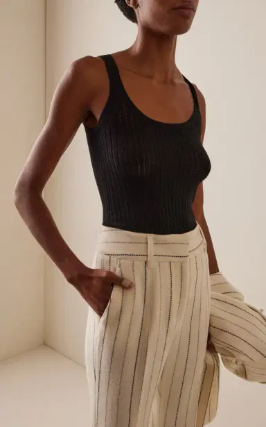 Gabriela Hearst Nevin Pointelle-Knit Cashmere-Silk Tank Top | Thumbnail 2 Gabriela Hearst Nevin Pointelle-Knit Cashmere-Silk Tank Top | Thumbnail 2