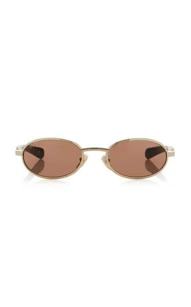 Gucci Oval-Frame Metal Sunglasses | Thumbnail 4 Gucci Oval-Frame Metal Sunglasses | Thumbnail 4