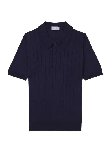 John Smedley Ribbed Wool and Cotton-Blend Polo Shirt - Men | Thumbnail 1 John Smedley Ribbed Wool and Cotton-Blend Polo Shirt - Men | Thumbnail 1