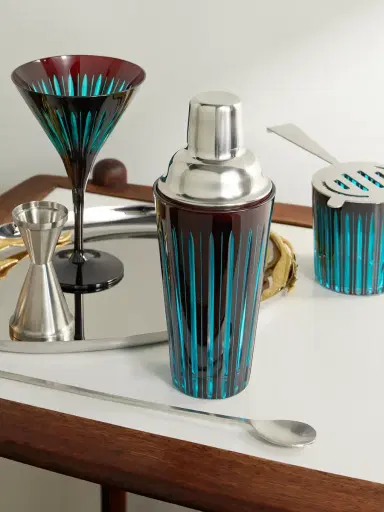 L'Objet Prism Glass and Silver-Tone Cocktail Shaker - Men | Thumbnail 2 L'Objet Prism Glass and Silver-Tone Cocktail Shaker - Men | Thumbnail 2